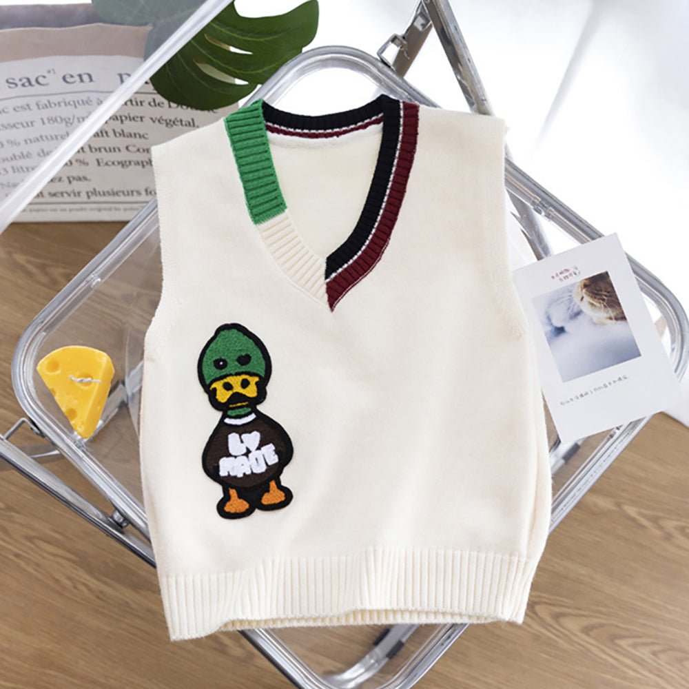 Cream Donald V Neck Winter Warmer Cardigan & Sweater for toddlers & Kids - Little Surprise BoxCream Donald V Neck Winter Warmer Cardigan & Sweater for toddlers & Kids