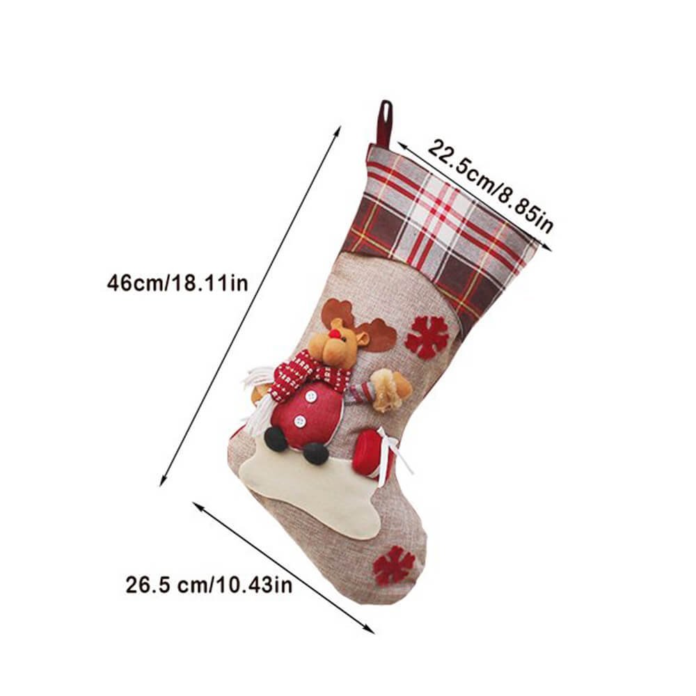 Cream Jute & Checks Style Rudolf & Gift - Little Surprise BoxCream Jute & Checks Style Rudolf & Gift