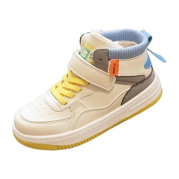 Cream Unisex Kids Sneaker Shoes (Blue & Yellow) for Boys and Girls
