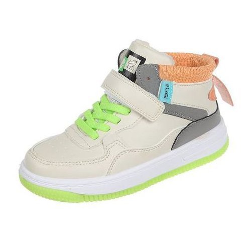 Cream Unisex Kids Sneaker Shoes (Orange and Green) for Boys and Girls