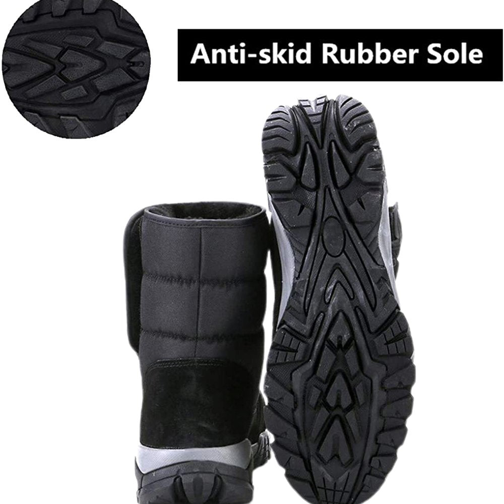 Dark Black Men Winter Snowboots