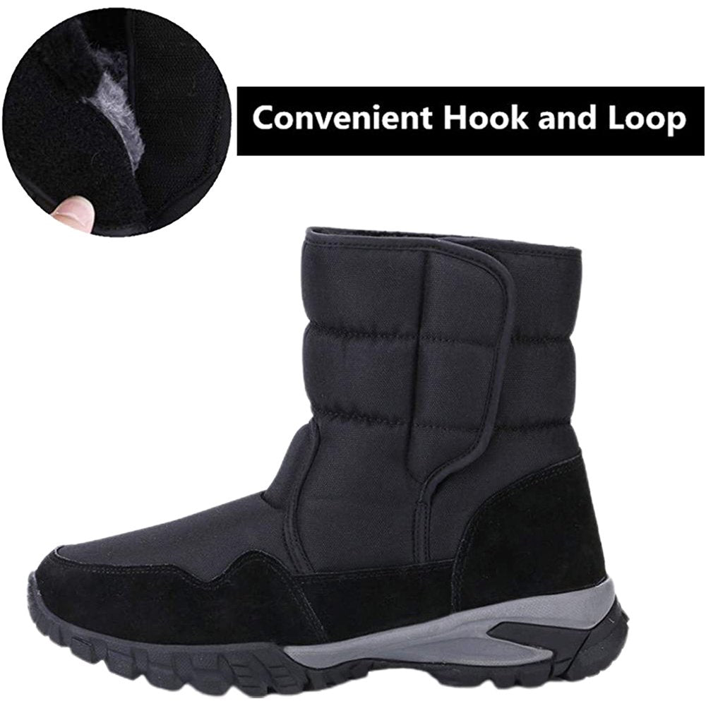 Dark Black Men Winter Snowboots