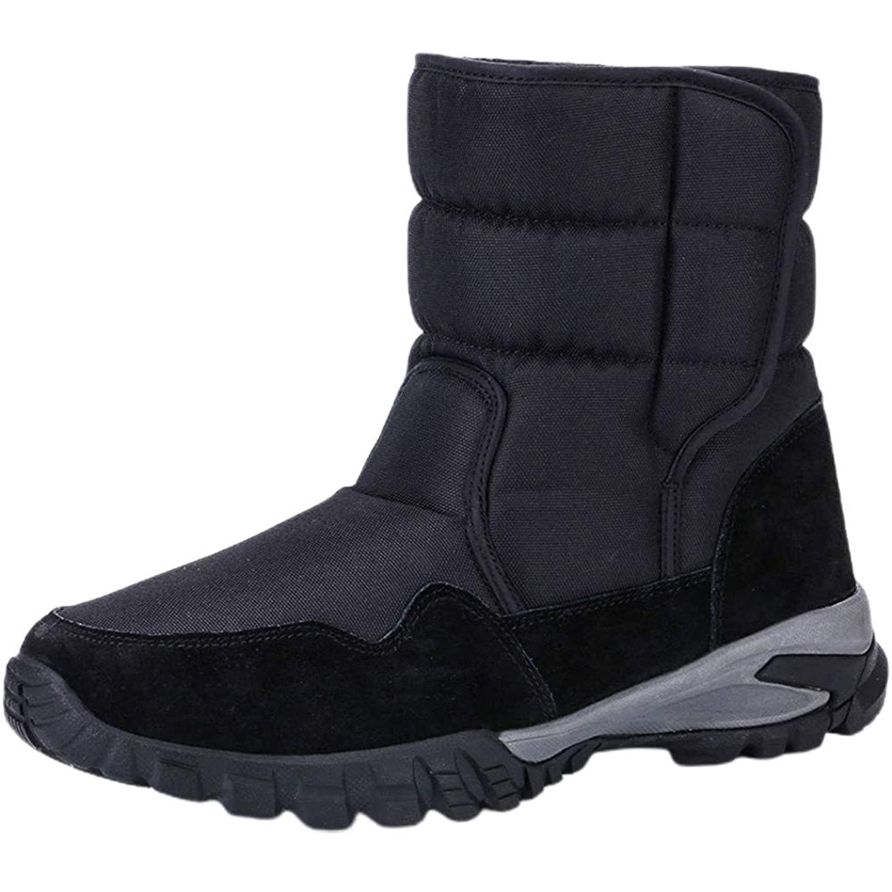 Dark Black Men Winter Snowboots