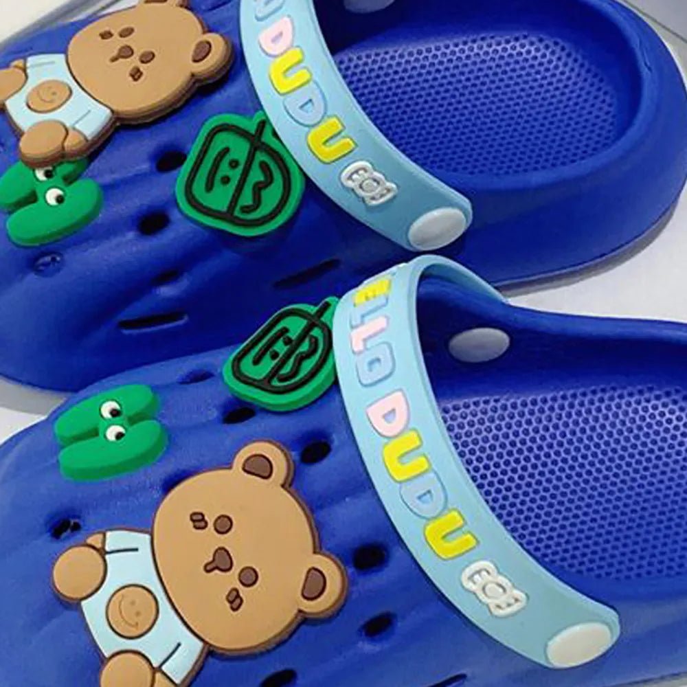 حذاء Big Bear سهل الارتداء باللون الأزرق الداكن والأزرق الفاتح، مناسب للصيف/الرياح الموسمية/الشاطئ للأطفال الصغار والأطفال، للجنسين