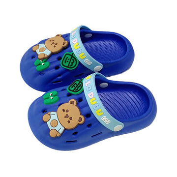Dark Blue & Light Blue Big Bear Slip on Clogs, Summer/Monsoon/ Beach Footwear for Toddlers and Kids, Unisex