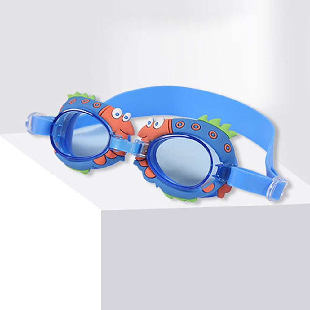 Dark Blue Spiky Frame UV protected anti-fog unisex swimming goggles for Kids - Little Surprise BoxDark Blue Spiky Frame UV protected anti-fog unisex swimming goggles for Kids