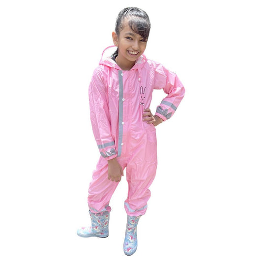 Delighted Pink Bunny Playsuit Raincoat - Little Surprise BoxDelighted Pink Bunny Playsuit Raincoat