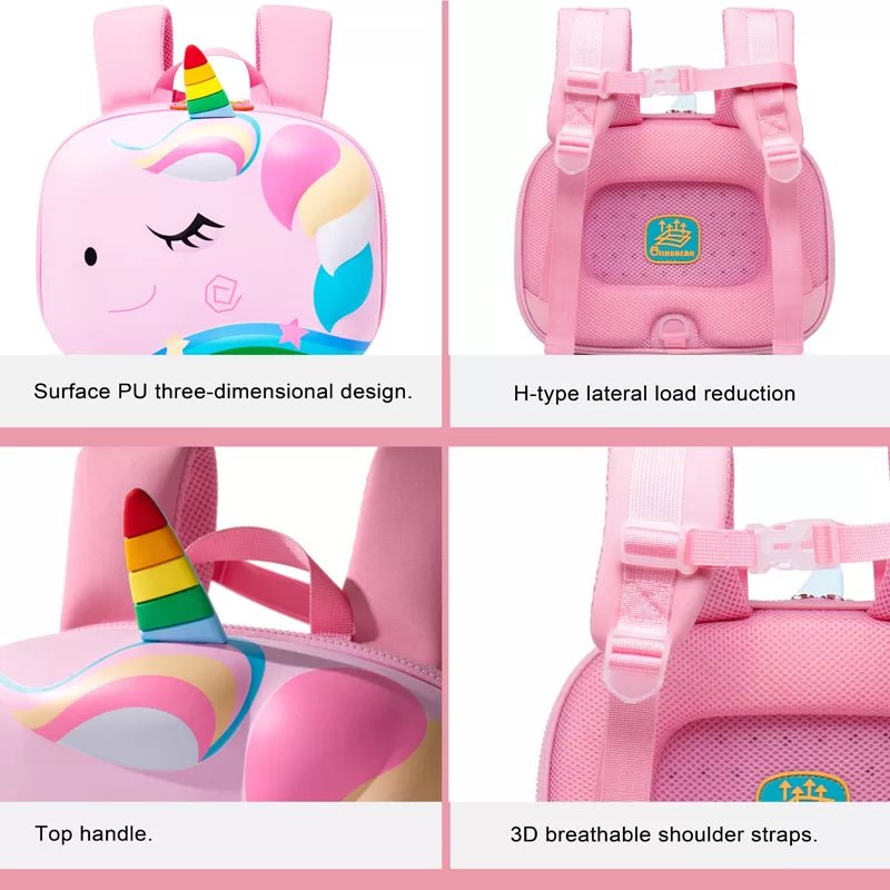 Flashy the Unicorn, 3d Light weighted Ergo Backpack for Toddlers & Kids with Leash - Little Surprise BoxFlashy the Unicorn, 3d Light weighted Ergo Backpack for Toddlers & Kids with Leash