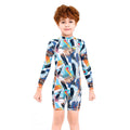 Full Sleeves Knee Length Multi Geometric Print Kids Swimwear UP50 + - Little Surprise BoxFull Sleeves Knee Length Multi Geometric Print Kids Swimwear UP50 +