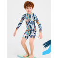 Full Sleeves Knee Length Multi Geometric Print Kids Swimwear UP50 + - Little Surprise BoxFull Sleeves Knee Length Multi Geometric Print Kids Swimwear UP50 +