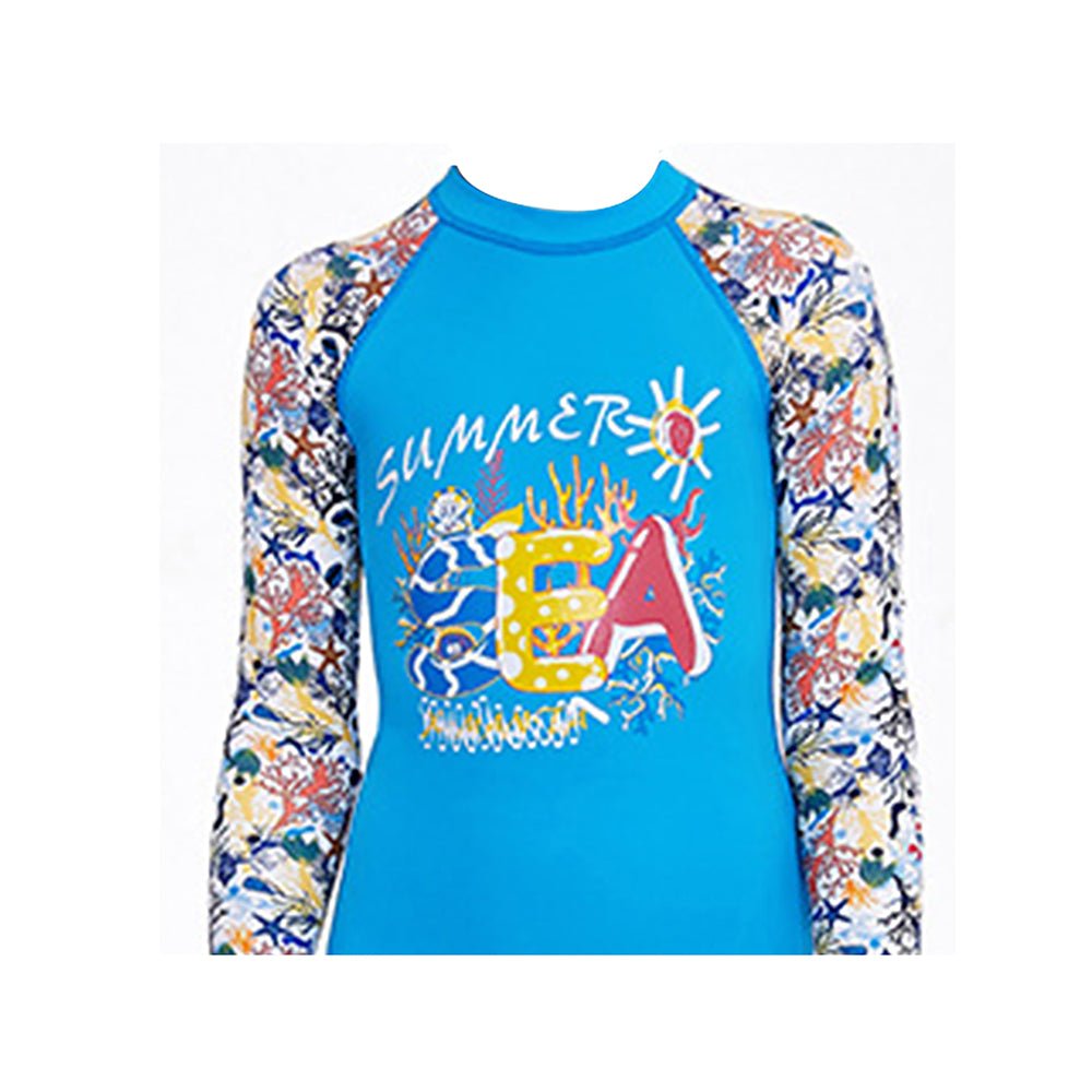 Full Sleeves Shirt & Shorts set Swimwear , Blue Fauna with UPF 50+ (2 pcs set) - Little Surprise BoxFull Sleeves Shirt & Shorts set Swimwear , Blue Fauna with UPF 50+ (2 pcs set)