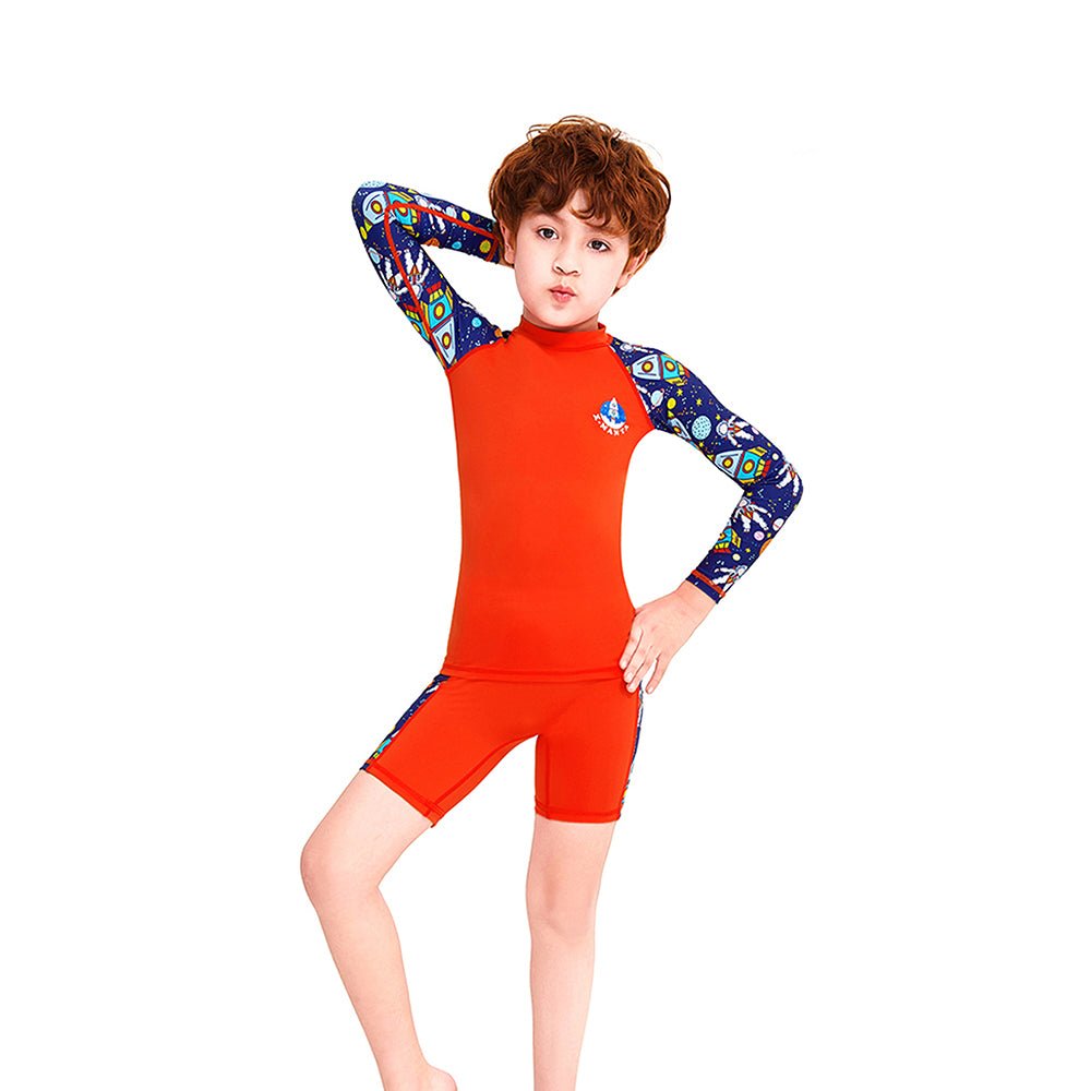 Full sleeves Shirts & Shorts set Swimwear , Space theme , UPF 50+ ( 2pc set ) - Little Surprise BoxFull sleeves Shirts & Shorts set Swimwear , Space theme , UPF 50+ ( 2pc set )