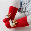 Golden Deer christmas themed Booties/Socks for Christmas Party, 0-12 months - Little Surprise BoxGolden Deer christmas themed Booties/Socks for Christmas Party, 0-12 months