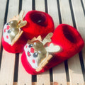 Golden Deer christmas themed Booties/Socks for Christmas Party, 0-12 months - Little Surprise BoxGolden Deer christmas themed Booties/Socks for Christmas Party, 0-12 months