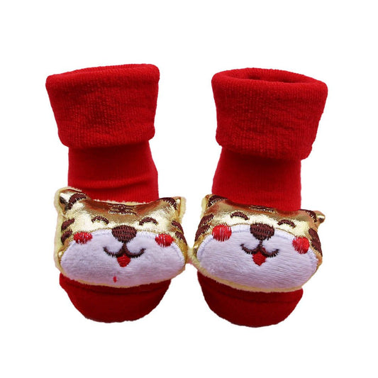 Golden Meow Cat christmas themed Booties/Socks for Christmas Party, 0-12 months - Little Surprise BoxGolden Meow Cat christmas themed Booties/Socks for Christmas Party, 0-12 months
