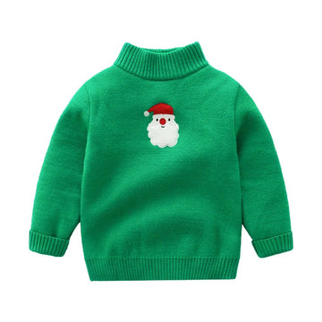 Green Cardigan Sweater Santa Monogram High Neck