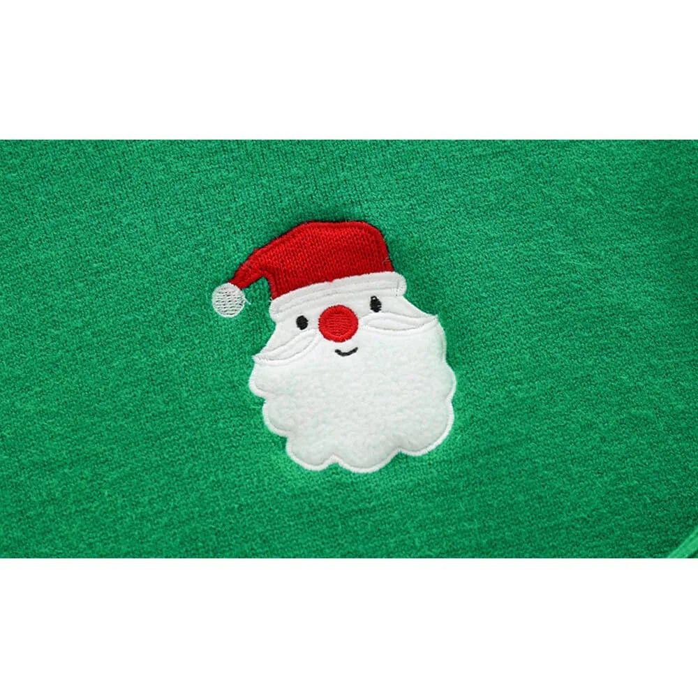 Green Cardigan Sweater Santa Monogram High Neck