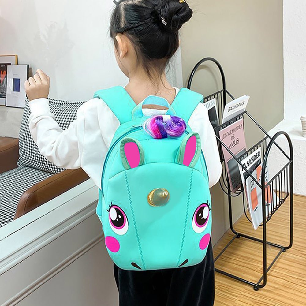 Green Curl Neoprene Unicorn Backpack for Toddlers - Little Surprise BoxGreen Curl Neoprene Unicorn Backpack for Toddlers