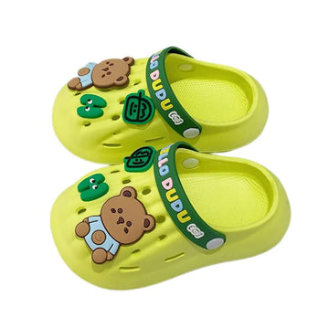 Green & Dark Green Big Bear Slip on Clogs, Summer/Monsoon/ Beach Footwear for Toddlers and Kids, Unisex