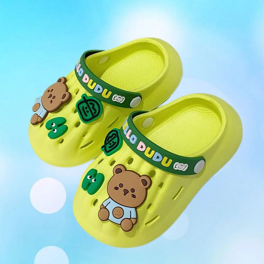 Green & Dark Green Big Bear Slip on Clogs, Summer/Monsoon/ Beach Footwear for Toddlers and Kids, Unisex