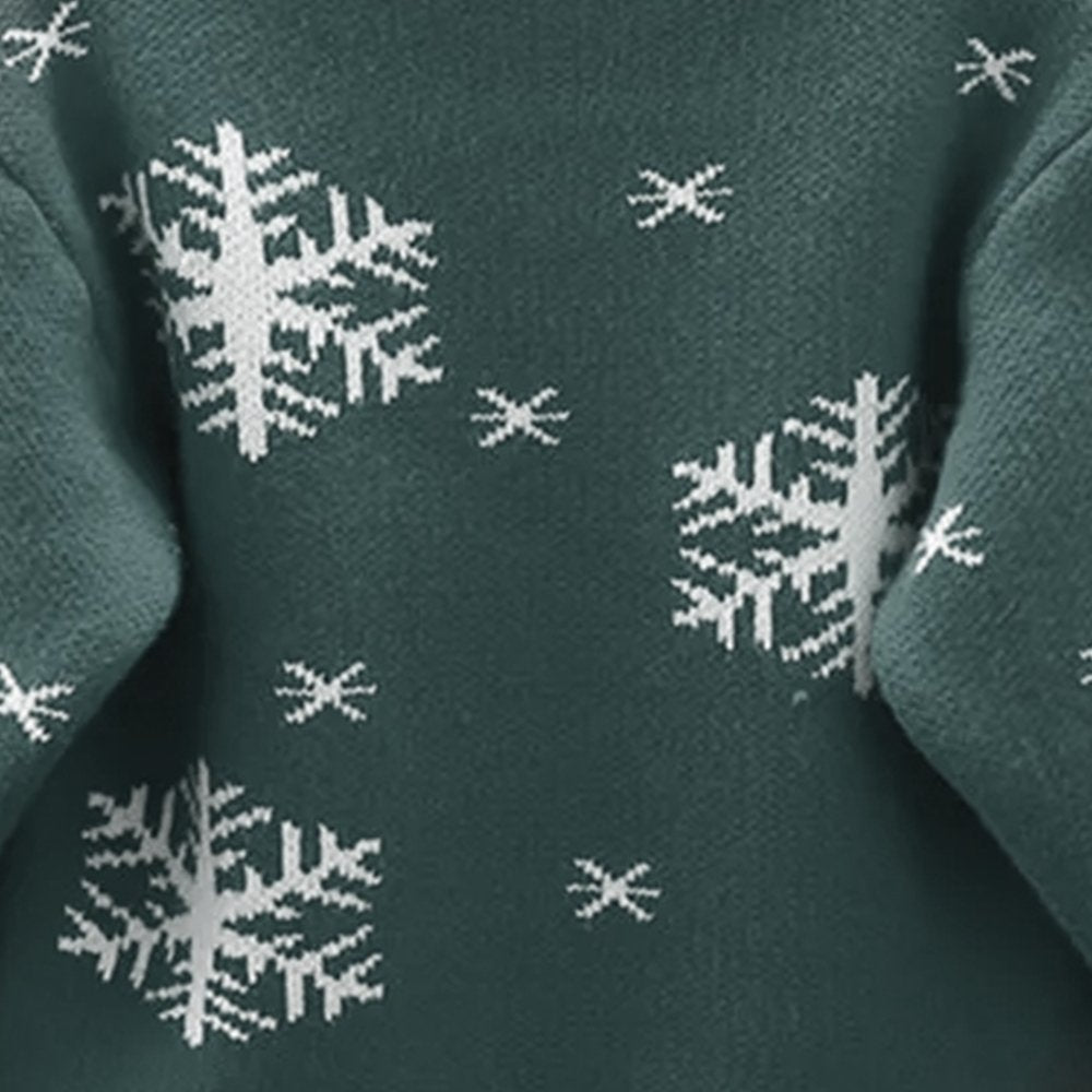 Green Flakes Reindeer Warmer, Cardigan & Christmas Sweater for Kids - Little Surprise BoxGreen Flakes Reindeer Warmer, Cardigan & Christmas Sweater for Kids