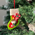 Green Handmade Clay Christmas Stocking Shape, Tree Ornament - Little Surprise BoxGreen Handmade Clay Christmas Stocking Shape, Tree Ornament