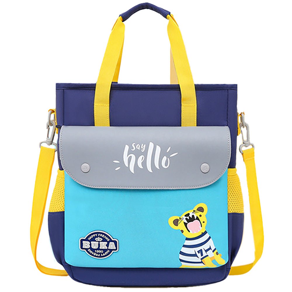 Grey & Blue Tiger theme Shoulder/Backpack style Bag for Kids - Little Surprise BoxGrey & Blue Tiger theme Shoulder/Backpack style Bag for Kids