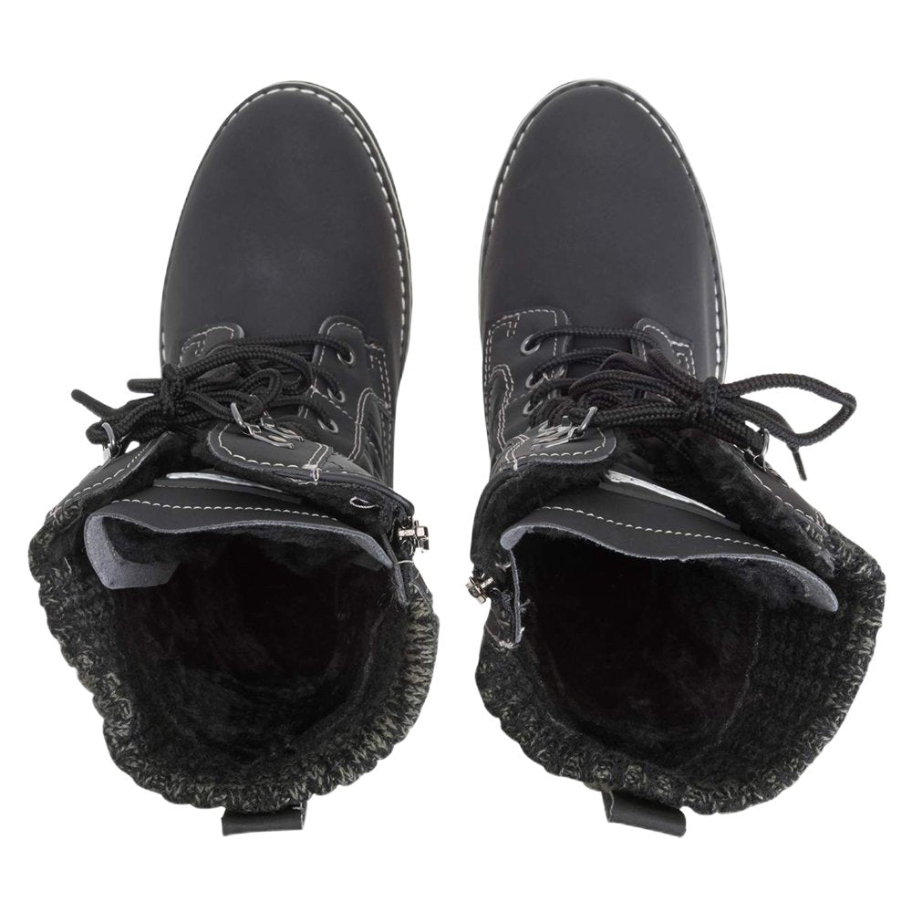 Grey Criss Cross Style Women Winter Snowboots
