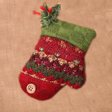 Handmade Woven Glove Shape Christmas Tree Ornament