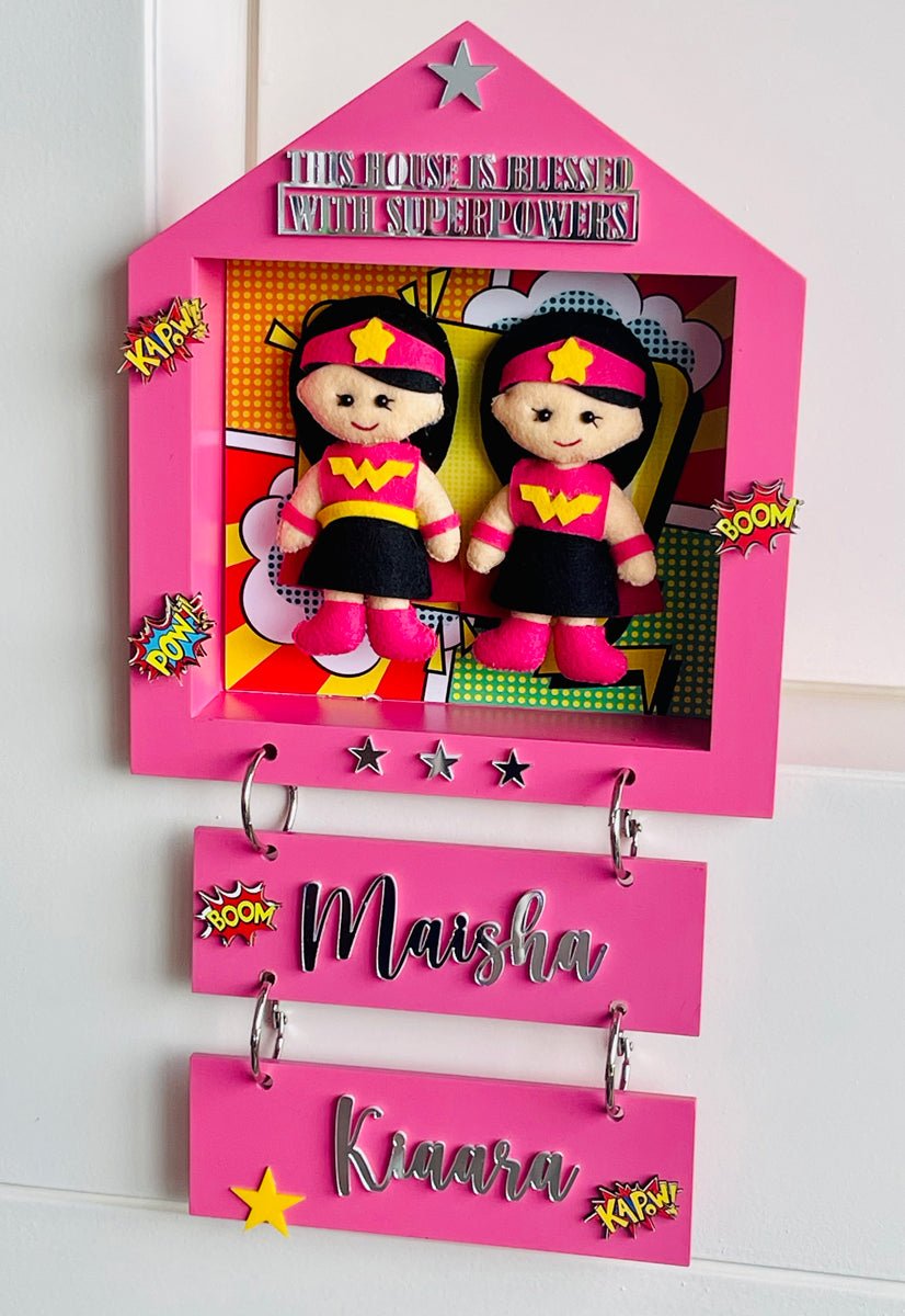 House of Power - 2 Sisters Personalised Name Plaque - Little Surprise BoxHouse of Power - 2 Sisters Personalised Name Plaque