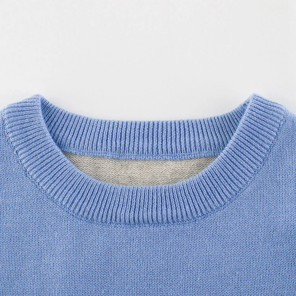 Kids Grey & Light Blue Dino Cardigan Sweater with 3d Tail Applique