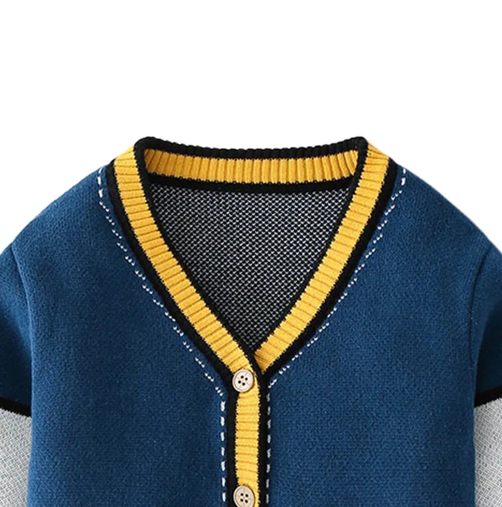 Blue and yellow clearance cardigan