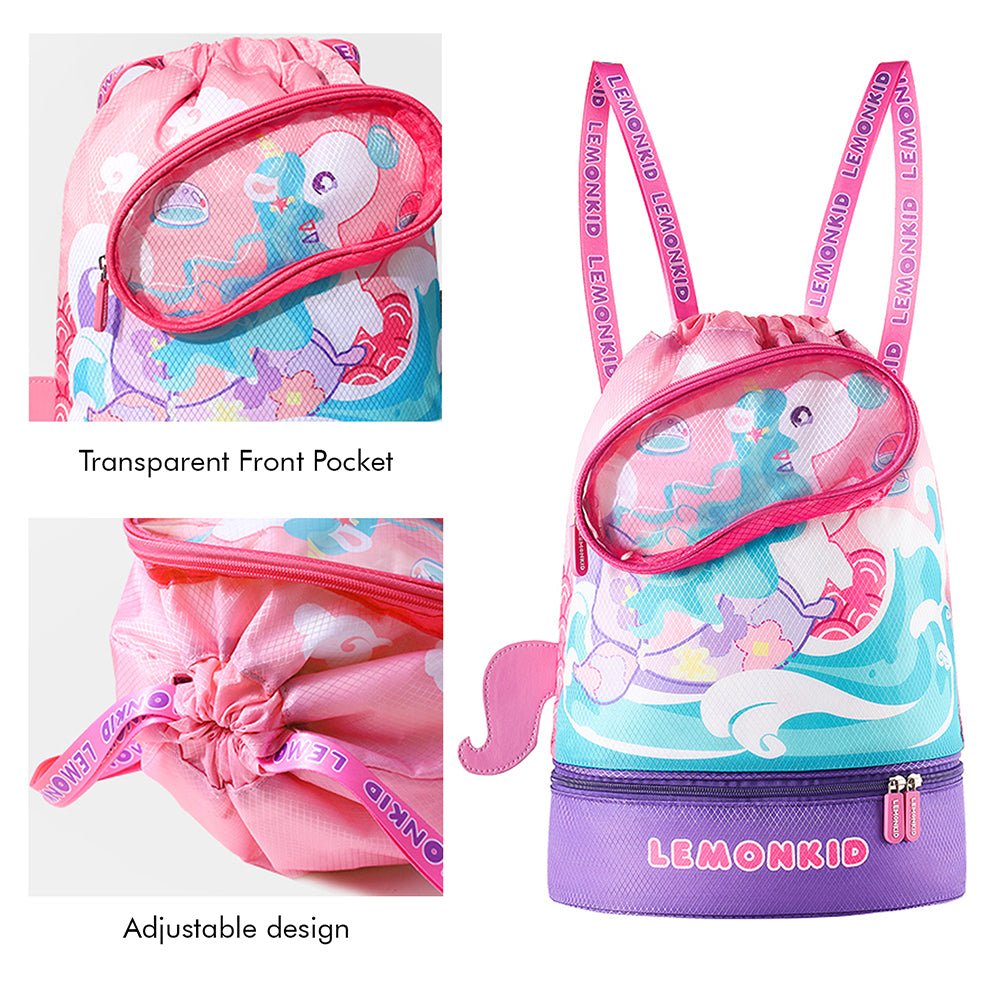 Kids, Pink Uni waterproof swimming bag/ Beach Bag - Little Surprise BoxKids, Pink Uni waterproof swimming bag/ Beach Bag