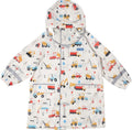 Kids Raincoat Jacket Style Beep Transport Theme, Cream - Little Surprise BoxKids Raincoat Jacket Style Beep Transport Theme, Cream