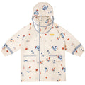 Kids Raincoat Jacket Style Rocket Galaxy Theme, Cream - Little Surprise BoxKids Raincoat Jacket Style Rocket Galaxy Theme, Cream