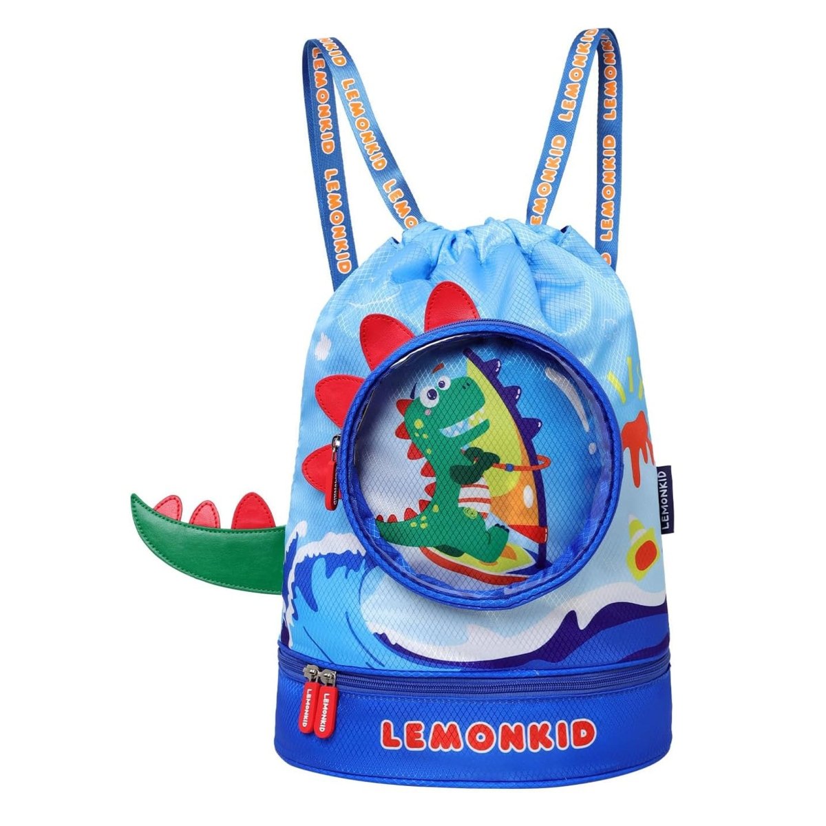 Kids Round Dinosaur, waterproof Swimming Bag/Beach Bag - Little Surprise BoxKids Round Dinosaur, waterproof Swimming Bag/Beach Bag