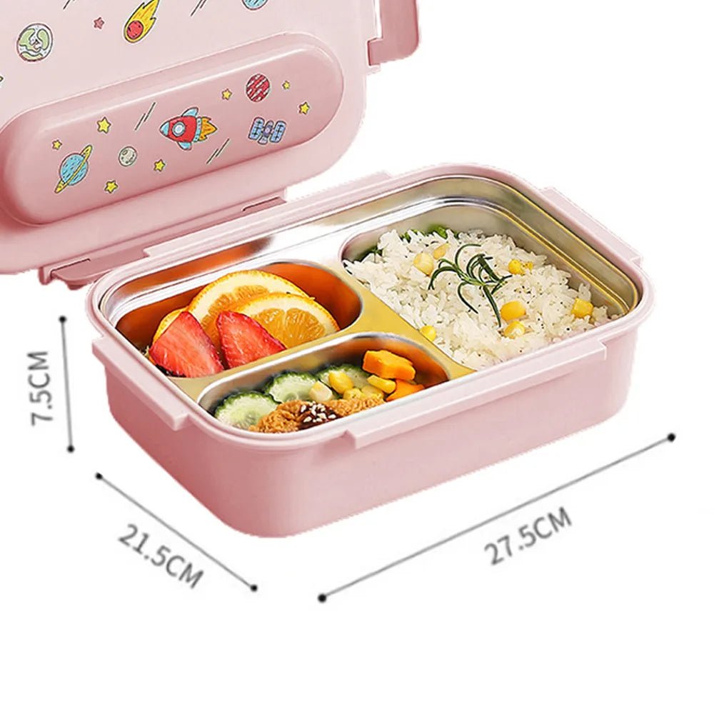 Kids Tiffin Lunch Box with Insulated Lunch Box Cover, Light Pink - Little Surprise BoxKids Tiffin Lunch Box with Insulated Lunch Box Cover, Light Pink
