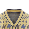 Kids Yellow Camel Troop, Cardigan V neck Sweater - Little Surprise BoxKids Yellow Camel Troop, Cardigan V neck Sweater