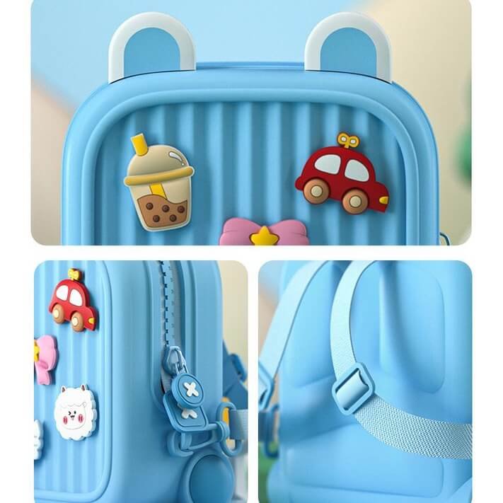 Light Blue Mini Movable Trinkets Fashion Backpack - Little Surprise BoxLight Blue Mini Movable Trinkets Fashion Backpack