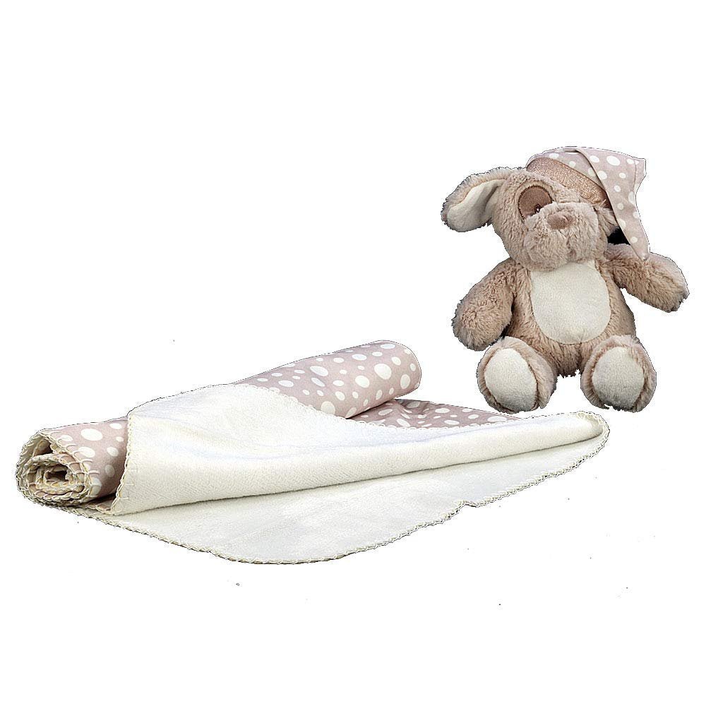 Light Brown Teddy Bear + Matching Blanket Combo for Newborn Baby Boy or Girl - Little Surprise BoxLight Brown Teddy Bear + Matching Blanket Combo for Newborn Baby Boy or Girl