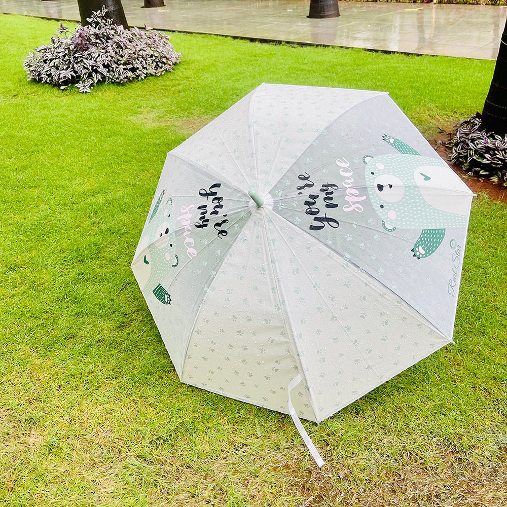 Light Green, Translucent Kelly-Jo all over teddy paws Rain and All-season Umbrella for Kids & Adults - Little Surprise BoxLight Green, Translucent Kelly-Jo all over teddy paws Rain and All-season Umbrella for Kids & Adults