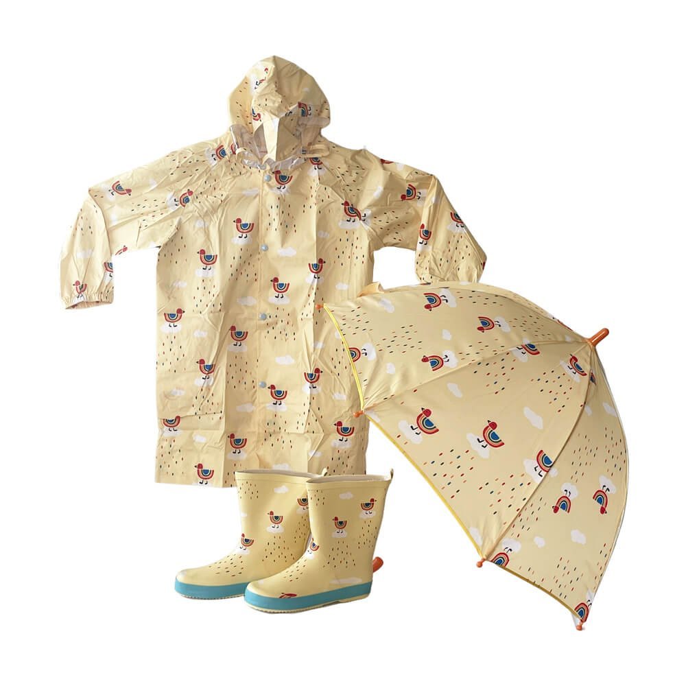 Little Ms. Sunshine Raincoat, Umbrella & Boots matching Rainwear set for Kids - Little Surprise BoxLittle Ms. Sunshine Raincoat, Umbrella & Boots matching Rainwear set for Kids