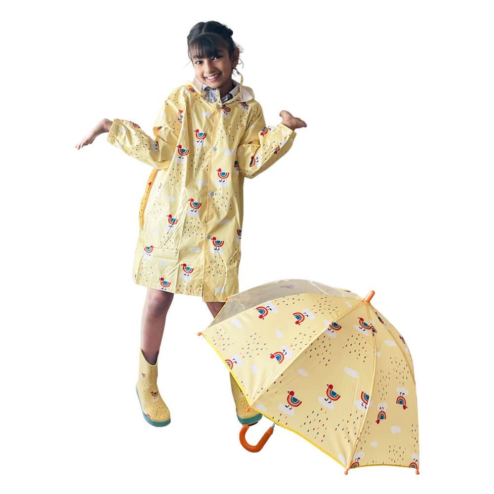Little Ms. Sunshine Raincoat, Umbrella & Boots matching Rainwear set for Kids - Little Surprise BoxLittle Ms. Sunshine Raincoat, Umbrella & Boots matching Rainwear set for Kids