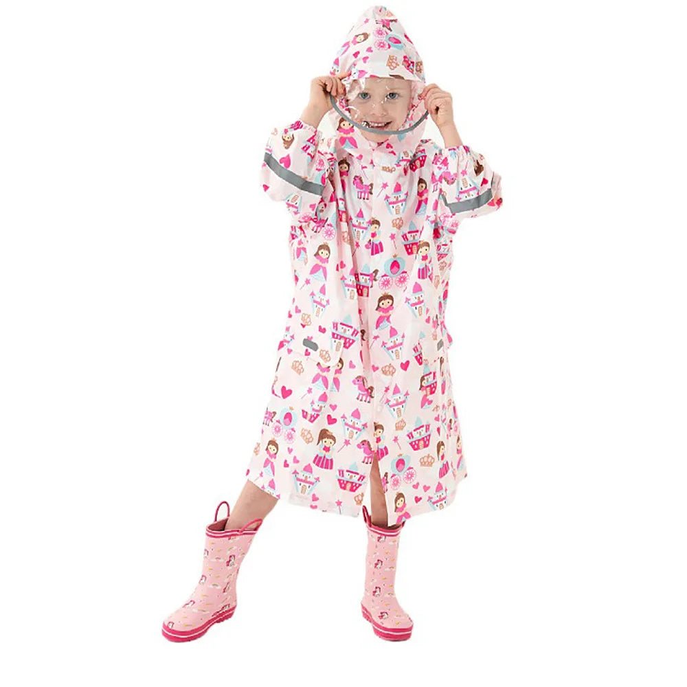 Magical Princess Theme, Knee Length Raincoat for Kids - Little Surprise BoxMagical Princess Theme, Knee Length Raincoat for Kids