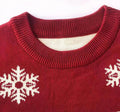 Maroon, Snowflakes & Deer Kids Cardigan Sweater, Round Neck - Little Surprise BoxMaroon, Snowflakes & Deer Kids Cardigan Sweater, Round Neck