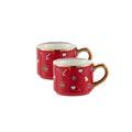 Merry Christmas Ceramic Tea Pot with matching 2 Coffee Cup Set - Red & Gold (550 ml teapot and 220 ml cups), Pack of 3 - Little Surprise BoxMerry Christmas Ceramic Tea Pot with matching 2 Coffee Cup Set - Red & Gold (550 ml teapot and 220 ml cups), Pack of 3