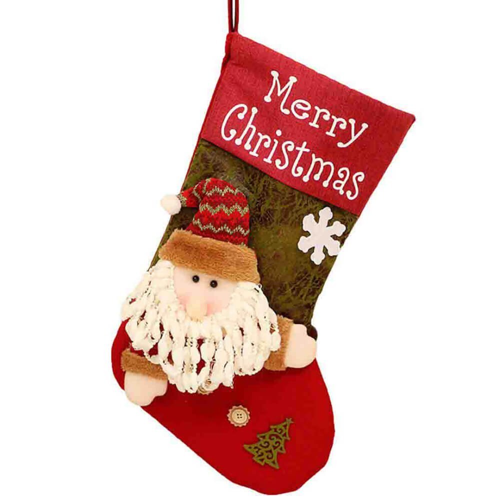 Merry Christmas Printed 3d Santa Face Stocking - Little Surprise BoxMerry Christmas Printed 3d Santa Face Stocking