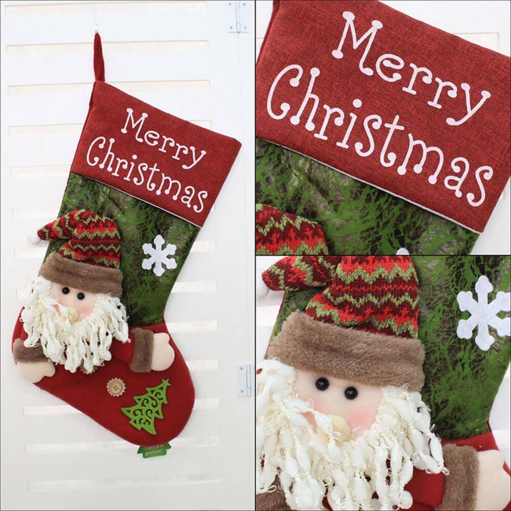Merry Christmas Printed 3d Santa Face Stocking - Little Surprise BoxMerry Christmas Printed 3d Santa Face Stocking