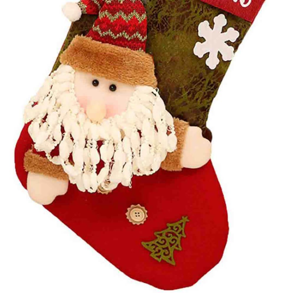 Merry Christmas Printed 3d Santa Face Stocking - Little Surprise BoxMerry Christmas Printed 3d Santa Face Stocking