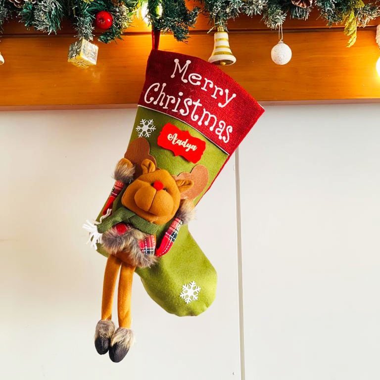 Merry Christmas Reindeer Stockings, Large - Little Surprise BoxMerry Christmas Reindeer Stockings, Large